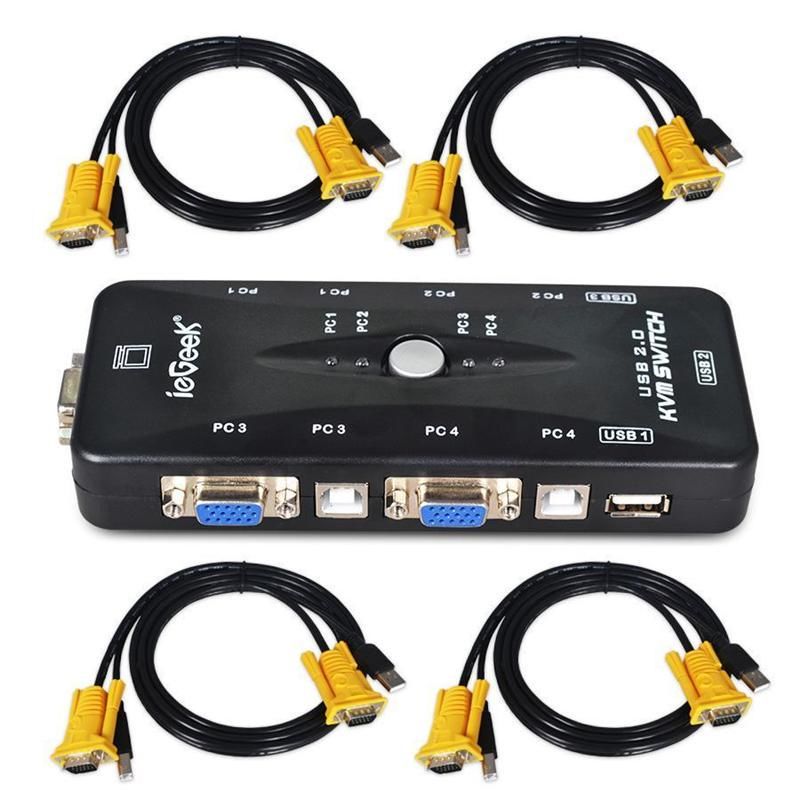 Usb Kvm Switch Vga Ports Controle Pcs From One Keyboard Monitor